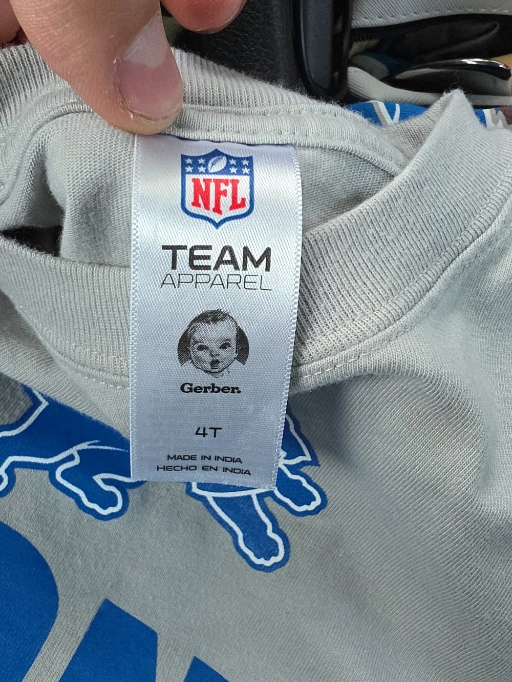 Detroit Lions Kids T-Shirts - Blue & Gray 4T Gerber